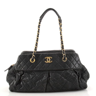 Chanel Chic Quilt Bowling Bag Quilted Iridescent Calfskin Large