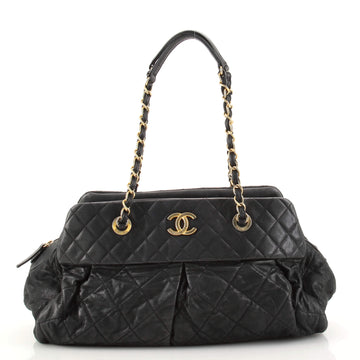 Chanel Chic Quilt Bowling Bag Quilted Iridescent Calfskin Large