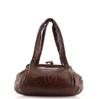 Chanel CC Kisslock Frame Shoulder Bag Lambskin Medium