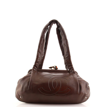 Chanel CC Kisslock Frame Shoulder Bag Lambskin Medium