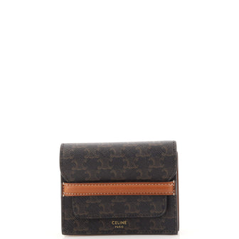 Celine Business Flap Card Holder Triomphe Coated Canvas