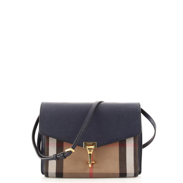 Burberry Macken Crossbody Bag Leather and House Check Canvas Small