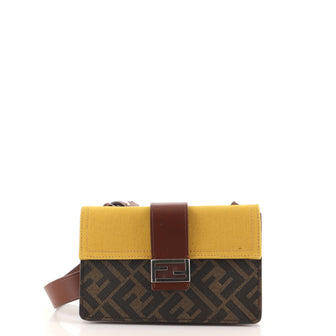 Fendi Baguette Convertible Pouch Canvas with Zucca Coated Canvas