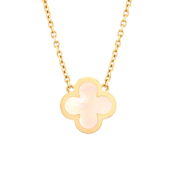 Van Cleef & Arpels Pure Alhambra 18k Yellow and Mother of Pearl Necklace