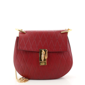 Chloe Drew Crossbody Bag Embossed Leather Small