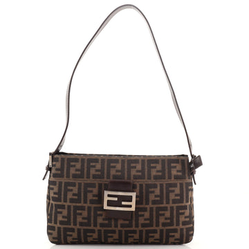 Fendi Vintage Pocket Shoulder Bag Zucca Canvas Small