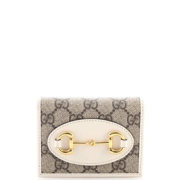 Gucci Horsebit 1955 Flap Card Case GG Coated Canvas