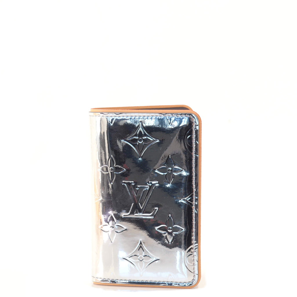 Authentic Louis Vuitton Silver Mirror Slender Wallet LV Monogram