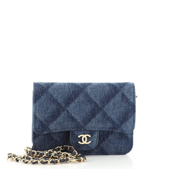 Chanel Classic Flap Belt Bag 3D Quilt Printed Denim Mini