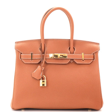 Hermes Birkin Handbag Brown Togo with Gold Hardware 30