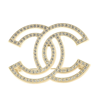 Chanel CC Cut-Out Brooch Metal with Crystals