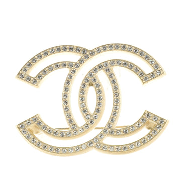 Chanel CC Cut-Out Brooch Metal with Crystals