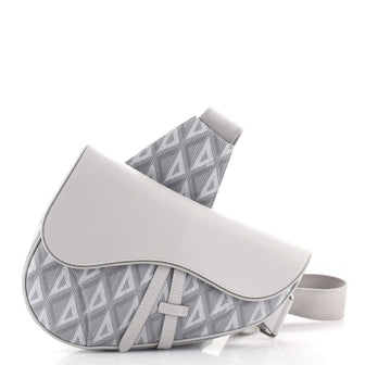 Christian Dior Saddle Crossbody Bag CD Diamond Coated Canvas and Leather