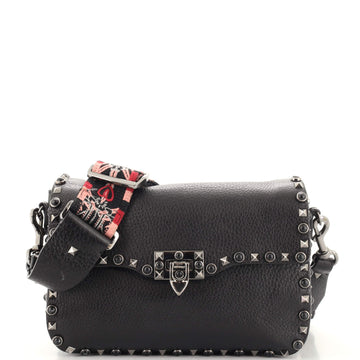 Valentino Garavani Rolling Rockstud Crossbody Bag Leather with Cabochons Medium