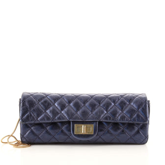 Chanel East West Reissue Clutch Quilted Glazed Calfskin Small