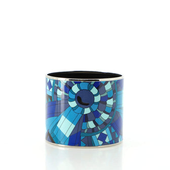 Hermes Bangle Bracelet Printed Enamel Mega Wide