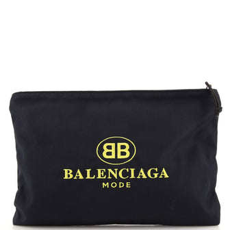 Balenciaga Explorer Zip Document Holder Embroidered Nylon Large