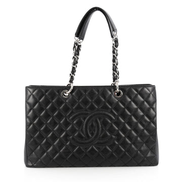 Chanel Grand Shopping Tote Quilted Caviar XL Black 1831901