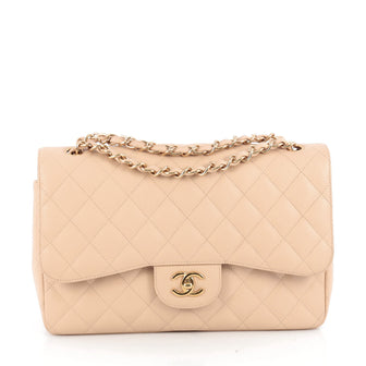Chanel Classic Double Flap Bag Quilted Caviar Jumbo Neutral 1831903