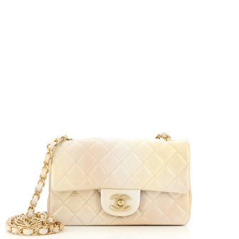 Chanel Classic Single Flap Bag Quilted Ombre Metallic Goatskin Mini