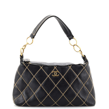 Chanel Surpique Zip Hobo Quilted Lambskin Small