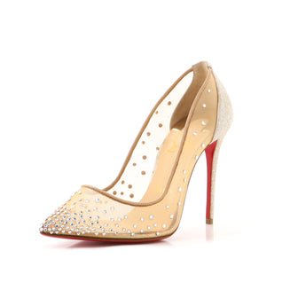 Christian Louboutin Follies Strass 100 Mesh Pump