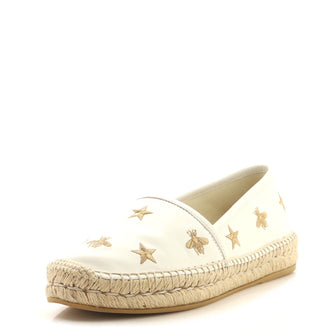 Gucci Women's Embroidered Espadrilles Leather