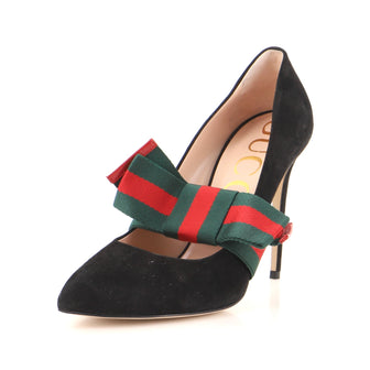 Gucci Women's Web Bow Pumps Suede