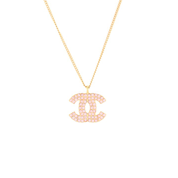 Chanel CC Pendant Necklace Metal with Crystals