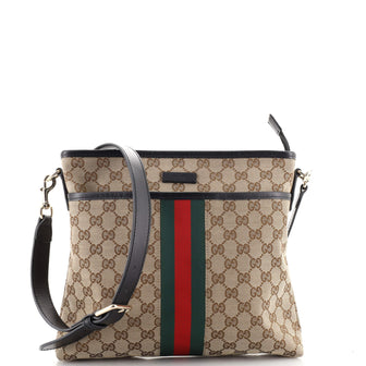 Gucci Front Pocket Web Messenger GG Canvas Small