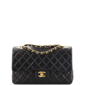 Chanel Vintage Classic Double Flap Bag Quilted Lambskin Medium