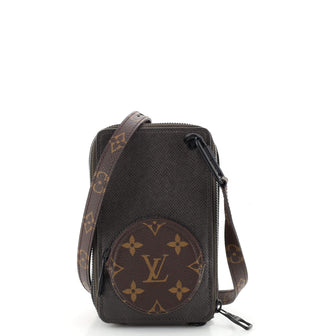 Louis Vuitton Phone Box Bag Taiga Leather with Monogram Canvas
