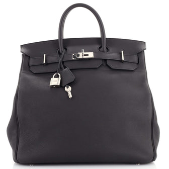 Hermes HAC Birkin Bag Black Togo with Palladium Hardware 40