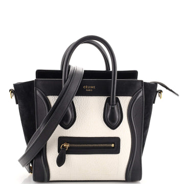 Celine Bicolor Luggage Bag Grainy Leather Nano