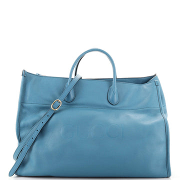 Gucci Logo Tote Embossed Leather Large