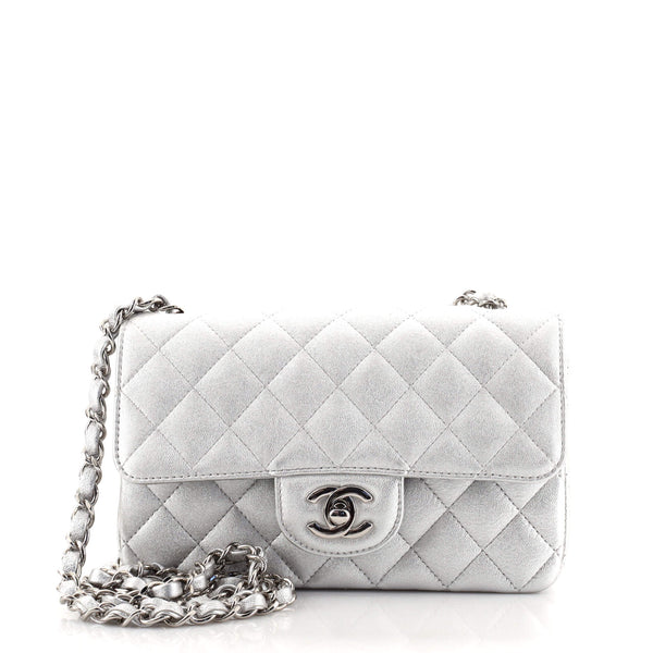 Chanel Classic Single Flap Bag Quilted Metallic Lambskin Mini