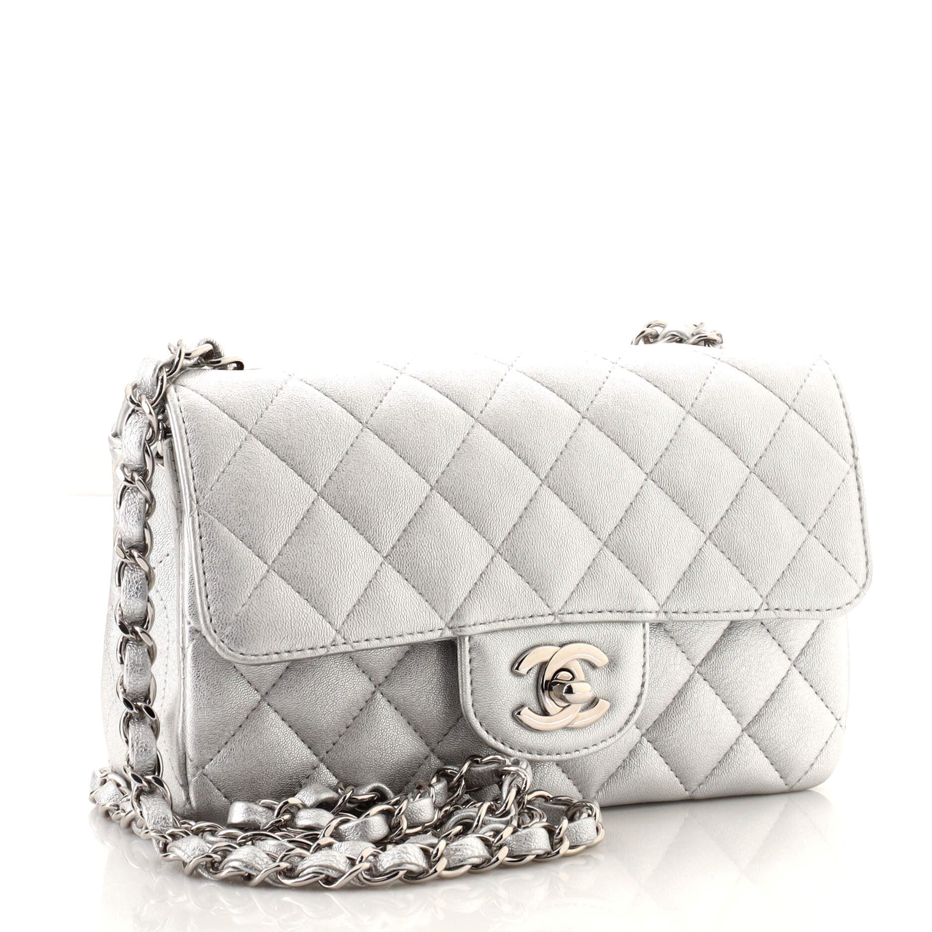 Chanel Classic Single Flap Bag Quilted Metallic Lambskin Mini