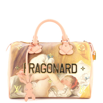 Louis Vuitton Speedy Handbag Limited Edition Jeff Koons Fragonard Print Canvas 30
