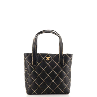 Chanel Surpique Tote Quilted Leather Small