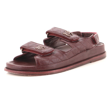 Chanel Women's Velcro Dad Sandals Quilted Leather