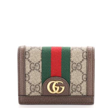 Gucci Ophidia Flap Card Case GG Coated Canvas