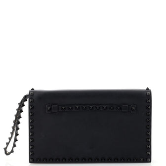 Valentino Garavani Rockstud Flap Clutch Leather