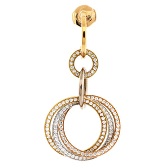 Cartier Trinity Crash Earrings 18K Tricolor Gold and Diamonds