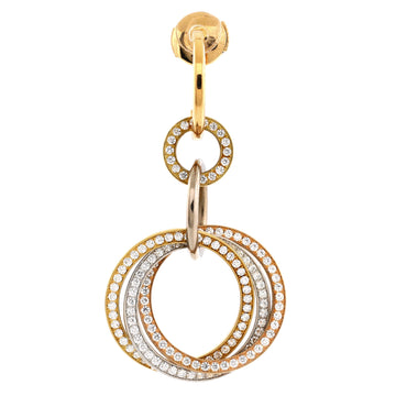 Cartier Trinity Crash Earrings 18K Tricolor Gold and Diamonds