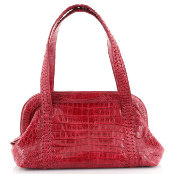 Nancy Gonzalez Frame Satchel Crocodile Medium