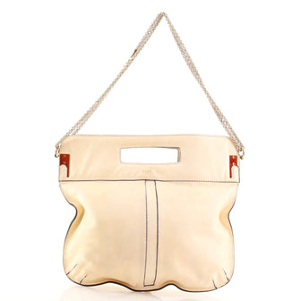 Valentino Garavani Rockstud Cut Out Handle Flat Shoulder Bag Leather Medium
