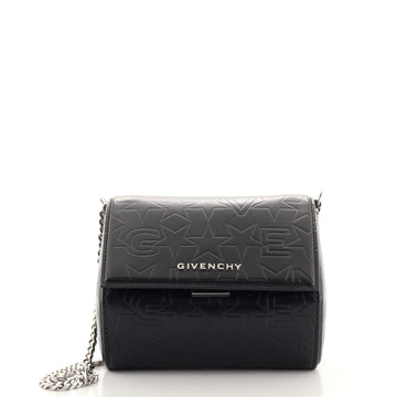 Givenchy Chain Pandora Box Bag Embossed Leather Micro