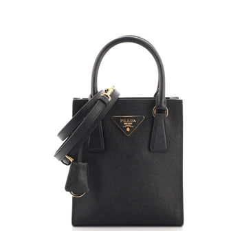 Prada Convertible Open Tote Saffiano Leather Mini