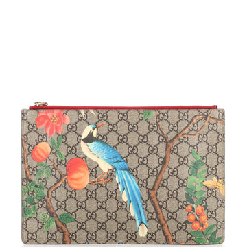 Gucci Zipped Pouch Tian Print GG Coated Canvas Large