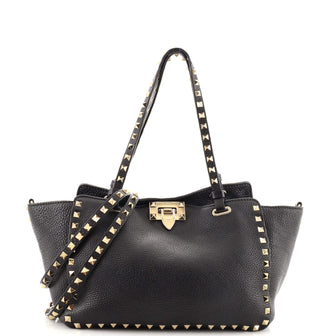 Valentino Garavani Rockstud Tote Pebbled Leather Small